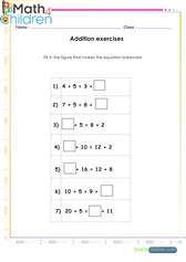  Addition and balancing equations